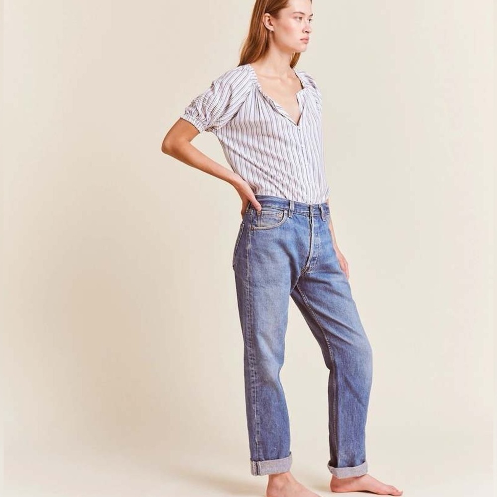 Trovata Birds of Paradise June Blouse in Swim Stripe Sz. Small - Picture 5 of 14